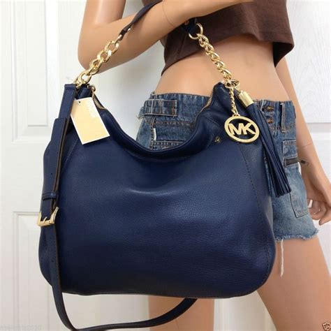 michael kors crossbody blue bag|Michael Kors navy blue tote.